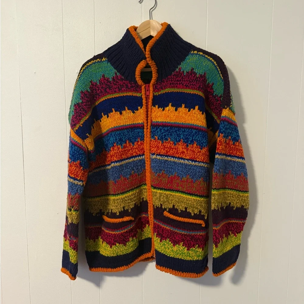 Colorful Zip-Up Sweater - Picture 1 of 4